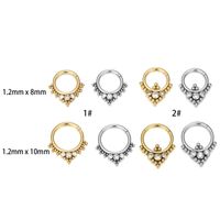 Simple Style Round Stainless Steel Inlay Rhinestones Nose Ring main image 2