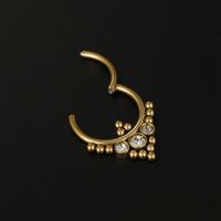 Simple Style Round Stainless Steel Inlay Rhinestones Nose Ring main image 1