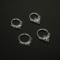 Simple Style Round Stainless Steel Inlay Rhinestones Nose Ring main image 4