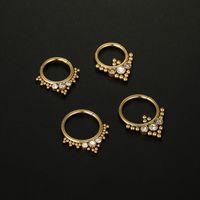 Simple Style Round Stainless Steel Inlay Rhinestones Nose Ring main image 3