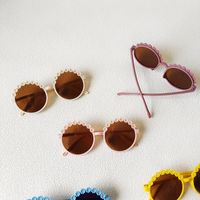 Vacation Flower Pc Round Frame Full Frame Kids Sunglasses main image 5