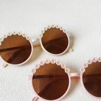 Vacation Flower Pc Round Frame Full Frame Kids Sunglasses main image 4