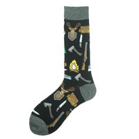 Men's Casual Animal Vegetable Notes Cotton Ankle Socks A Pair sku image 11