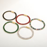 Elegant Solid Color Titanium Steel 18K Gold Plated Artificial Gemstones Bracelets In Bulk main image 1