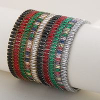 Elegant Solid Color Titanium Steel 18K Gold Plated Artificial Gemstones Bracelets In Bulk main image 4