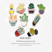 Simple Style Cactus Alloy Enamel Metal Unisex Brooches main image 5