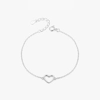 Simple Style Heart Shape Sterling Silver Plating Silver Plated Bracelets sku image 1