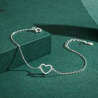 Einfacher Stil Herzform Sterling Silber Überzug Versilbert Armbänder main image 3