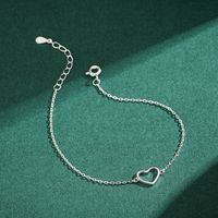 Simple Style Heart Shape Sterling Silver Plating Silver Plated Bracelets main image 1