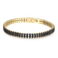 Elegant Solid Color Titanium Steel 18K Gold Plated Artificial Gemstones Bracelets In Bulk sku image 6