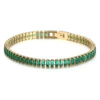 Elegant Solid Color Titanium Steel 18K Gold Plated Artificial Gemstones Bracelets In Bulk sku image 9