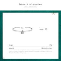 Ins Style Round Sterling Silver Plating Inlay Zircon Rhodium Plated Cuff Bracelets main image 4