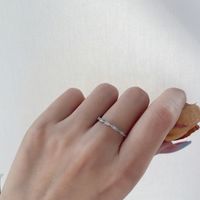 Einfacher Stil Wellen Sterling Silber Inlay Strasssteine Ringe main image 1