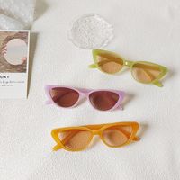 Sweet Color Block Uv400 Resin Cat Eye Full Frame Women's Sunglasses main image 5
