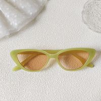 Sweet Color Block Uv400 Resin Cat Eye Full Frame Women's Sunglasses sku image 4