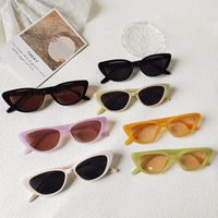 Sweet Color Block Uv400 Resin Cat Eye Full Frame Women's Sunglasses main image 1