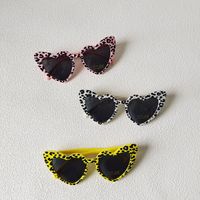 Retro Heart Shape Leopard Pc Special-shaped Mirror Full Frame Kids Sunglasses main image 5