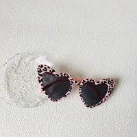 Retro Heart Shape Leopard Pc Special-shaped Mirror Full Frame Kids Sunglasses sku image 2