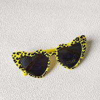 Retro Heart Shape Leopard Pc Special-shaped Mirror Full Frame Kids Sunglasses sku image 3