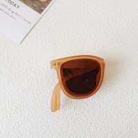 Streetwear Solid Color Pc Square Foldable Full Frame Kids Sunglasses sku image 1