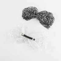 Women's Princess Cute Preppy Style Solid Color Sequin Iron Net Yarn Bowknot Hair Clip main image 3