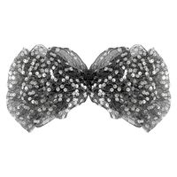 Women's Princess Cute Preppy Style Solid Color Sequin Iron Net Yarn Bowknot Hair Clip sku image 2