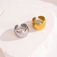 Stainless Steel Retro Plating Solid Color Open Ring main image 4