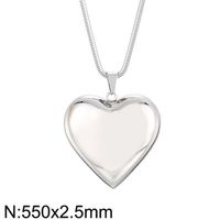 Titanium Steel 18K Gold Plated Vacation Chain Heart Shape Pendant Necklace sku image 1