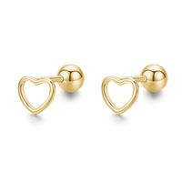 1 Pair Modern Style Simple Style Star Heart Shape Sterling Silver Epoxy Plating 14k Gold Plated Rhodium Plated Ear Studs sku image 2