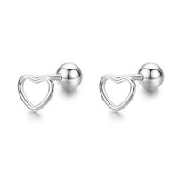 1 Pair Modern Style Simple Style Star Heart Shape Sterling Silver Epoxy Plating 14k Gold Plated Rhodium Plated Ear Studs sku image 3