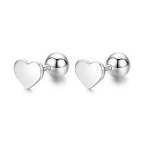 1 Pair Modern Style Simple Style Star Heart Shape Sterling Silver Epoxy Plating 14k Gold Plated Rhodium Plated Ear Studs sku image 4