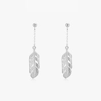 1 Paire Style Simple Artistique Feuilles Argent Sterling Placage Évider Plaqué Argent Boucles D'oreilles sku image 1