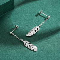 1 Paire Style Simple Artistique Feuilles Argent Sterling Placage Évider Plaqué Argent Boucles D'oreilles main image 6