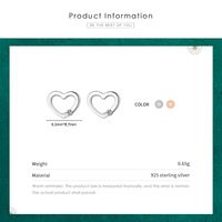 1 Pair Elegant Heart Shape Sterling Silver Plating Inlay Zircon Rose Gold Plated Rhodium Plated Ear Studs main image 4