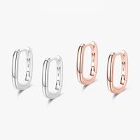 1 Pair Elegant Oval Plating Three-dimensional Sterling Silver Rose Gold Plated Rhodium Plated Earrings main image 2