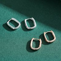 1 Paar Elegant Oval Überzug Dreidimensional Sterling Silber Rosengoldbeschichtet Überzogen Mit Rhodium Ohrringe main image 1