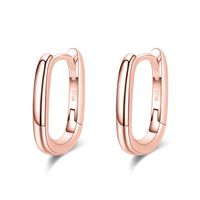 1 Pair Elegant Oval Plating Three-dimensional Sterling Silver Rose Gold Plated Rhodium Plated Earrings sku image 2