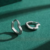 1 Paar Elegant Herzform Sterling Silber Überzug Dreidimensional Überzogen Mit Rhodium Ohrringe main image 3