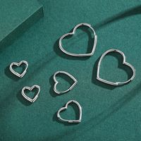 1 Pair Elegant Heart Shape Sterling Silver Plating Three-dimensional Rhodium Plated Earrings main image 1