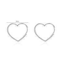 1 Pair Elegant Heart Shape Sterling Silver Plating Three-dimensional Rhodium Plated Earrings sku image 1