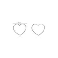 1 Pair Elegant Heart Shape Sterling Silver Plating Three-dimensional Rhodium Plated Earrings sku image 2