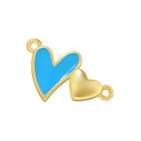 Casual Sweet Heart Shape Brass Enamel Plating Inlay Zircon 18k Gold Plated Women's Pendants sku image 3