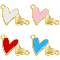 Casual Sweet Heart Shape Brass Enamel Plating Inlay Zircon 18k Gold Plated Women's Pendants main image 1