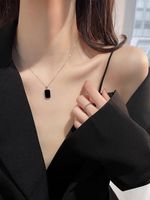 Simple Style Square Sterling Silver Plating Gold Plated Pendant Necklace sku image 1