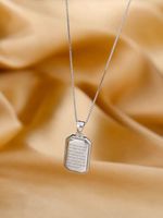 Simple Style Square Sterling Silver Plating Gold Plated Pendant Necklace main image 4