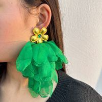 Ethnic Style Flower Gauze Handmade Women's Drop Earrings main image 4