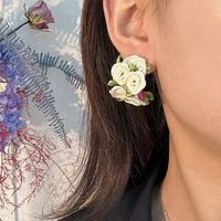 Simple Style Flower Alloy Handmade Women's Ear Studs main image 5