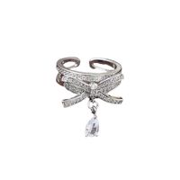 French Style Bow Knot Copper Zircon Rings In Bulk main image 4