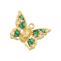 Elegant Luxurious Shiny Butterfly Brass Plating Inlay Zircon 18k Gold Plated Women's Pendants sku image 6