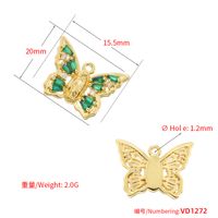 Elegant Luxurious Shiny Butterfly Brass Plating Inlay Zircon 18k Gold Plated Women's Pendants main image 8